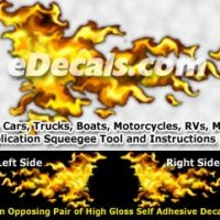  FLM960 Yellow Realistic Flame Graphic Decal