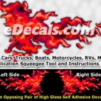  FLM961 Red Realistic Flame Graphic Decal