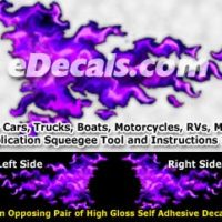  FLM962 Purple Realistic Flame Graphic Decal