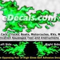  FLM964 Green Realistic Flame Graphic Decal