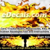  FLM965 Yellow Realistic Flame Graphic Decal