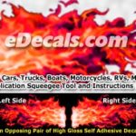 FLM966 Red Realistic Flame Graphic Decal