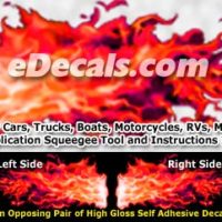  FLM966 Red Realistic Flame Graphic Decal