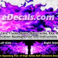  FLM967 Purple Realistic Flame Graphic Decal