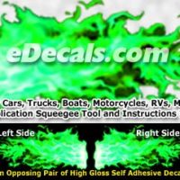 FLM969 Green Realistic Flame Graphic Decal