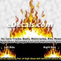 FLM970 Yellow Realistic Flame Graphic Decal