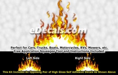 FLM970 Yellow Realistic Flame Graphic Decal