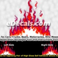  FLM971 Red Realistic Flame Graphic Decal