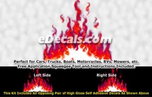 FLM971 Red Realistic Flame Graphic Decal