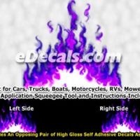  FLM972 Purple Realistic Flame Graphic Decal