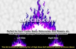 FLM972 Purple Realistic Flame Graphic Decal