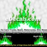FLM974 Green Realistic Flame Graphic Decal