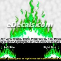  FLM974 Green Realistic Flame Graphic Decal