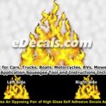 FLM975 Yellow Realistic Flame Graphic Decal