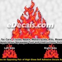 FLM976 Red Realistic Flame Graphic Decal