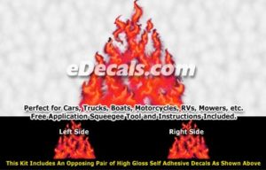 FLM976 Red Realistic Flame Graphic Decal