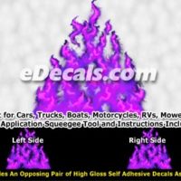  FLM977 Purple Realistic Flame Graphic Decal