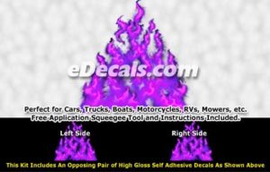 FLM977 Purple Realistic Flame Graphic Decal