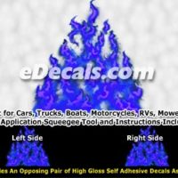  FLM978 Blue Realistic Flame Graphic Decal