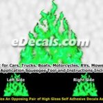 FLM979 Green Realistic Flame Graphic Decal