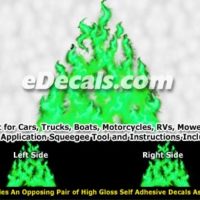  FLM979 Green Realistic Flame Graphic Decal
