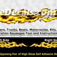 FLM980 Yellow Realistic Flame Graphic Decal