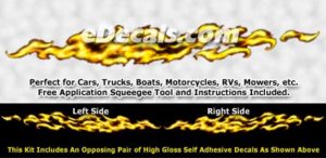 FLM980 Yellow Realistic Flame Graphic Decal