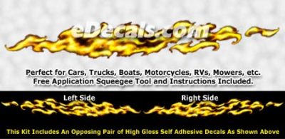FLM980 Yellow Realistic Flame Graphic Decal