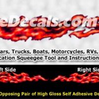 FLM981 Red Realistic Flame Graphic Decal