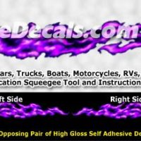  FLM982 Purple Realistic Flame Graphic Decal