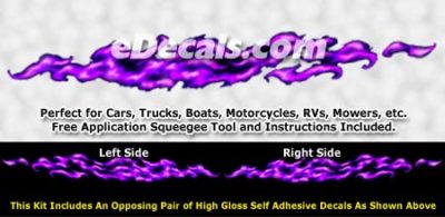 FLM982 Purple Realistic Flame Graphic Decal