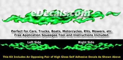 FLM984 Green Realistic Flame Graphic Decal