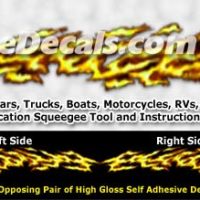  FLM985 Yellow Realistic Flame Graphic Decal