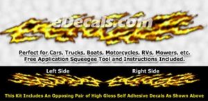 FLM985 Yellow Realistic Flame Graphic Decal