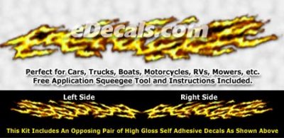 FLM985 Yellow Realistic Flame Graphic Decal