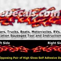  FLM986 Red Realistic Flame Graphic Decal