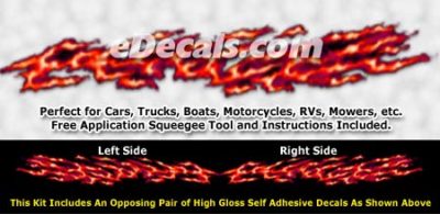FLM986 Red Realistic Flame Graphic Decal