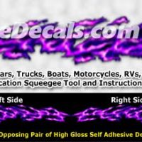  FLM987 Purple Realistic Flame Graphic Decal