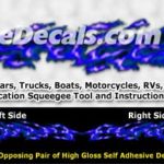 FLM988 Blue Realistic Flame Graphic Decal