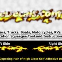 FLM990 Yellow Realistic Flame Graphic Decal