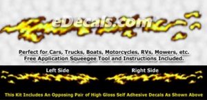 FLM990 Yellow Realistic Flame Graphic Decal