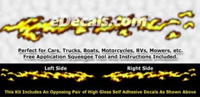 FLM990 Yellow Realistic Flame Graphic Decal