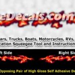 FLM991 Red Realistic Flame Graphic Decal