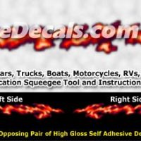  FLM991 Red Realistic Flame Graphic Decal