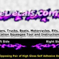  FLM992 Purple Realistic Flame Graphic Decal
