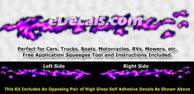 FLM992 Purple Realistic Flame Graphic Decal
