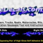 FLM993 Blue Realistic Flame Graphic Decal