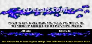 FLM993 Blue Realistic Flame Graphic Decal