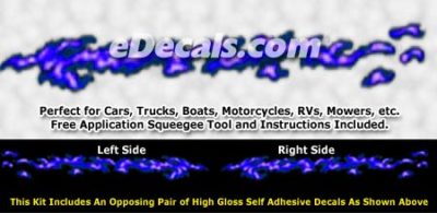 FLM993 Blue Realistic Flame Graphic Decal