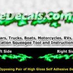FLM994 Green Realistic Flame Graphic Decal